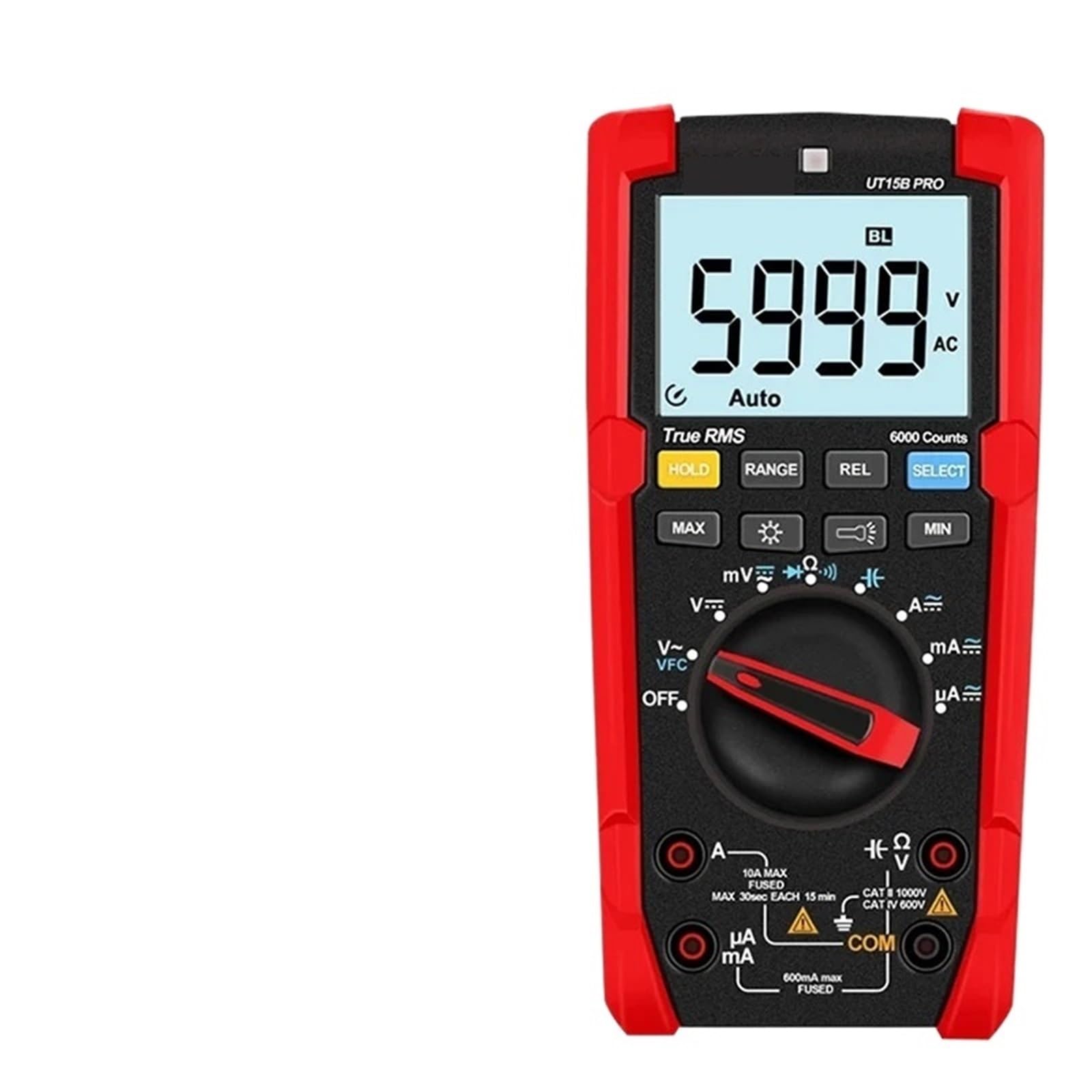1 szt. UT15B/17B cyfrowy multimetr True RMS AC 20 A prąd 1000 V napięcie woltomierz kondensator omowy tester (UT15B MAX)