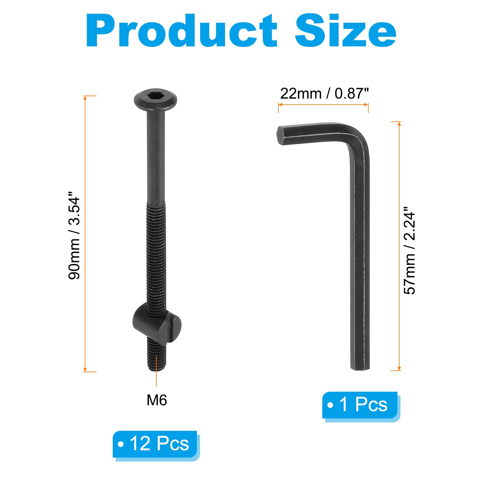 PATIKIL M6 x 90mm Bunk Bed Bolts - Image 2