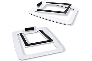 SW601 White Speaker Stands for Small 2-3 Inch Speakers for Computer/PC/Tabletop Monitor Speakers