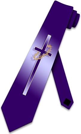 Three Rooker Lent Ties Mens Religious Necktie Christian Tie for Men Cross Necktie Faith Ties