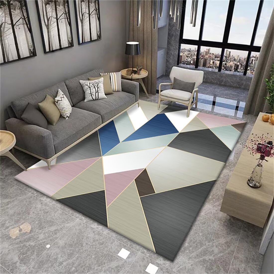 Tapis de salon géométrique moderne 160x200 tapis de porte et chambre
