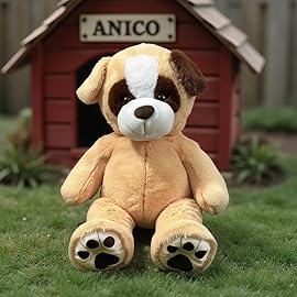 Anico 36 Tall (3 Foot) Big Plush Beige and Brown Dog, Stuffed Animal with Smiling Face. Premium Stuffed Toy Teddy Dog, Perfect for Girlfriend, Kids, Valentine\'s Day, Christmas!
