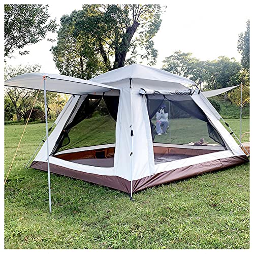 Tipi Tent Camping 4 Man Double Doors and Four Windows,Pop Open in Three Seconds Blackout Tents for Camping Stable and Practical Pop Up Tents for Family,Outdoor,Hiking and Mountaineering