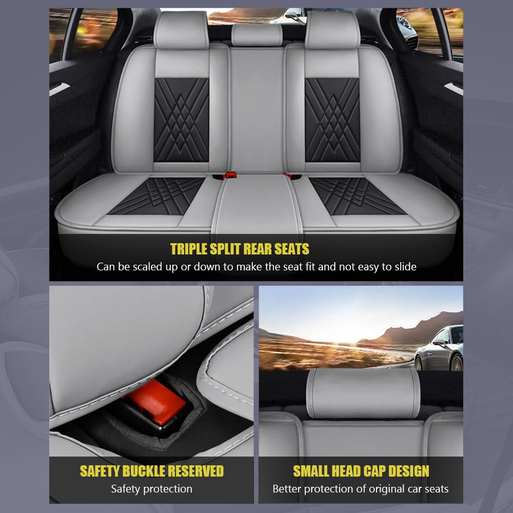 LKIOPSA Sitzbezüge Für VW Taigo / Taigo R-Line – PU-Leder, Wasserdicht, Allwetter, Schwarz-beige