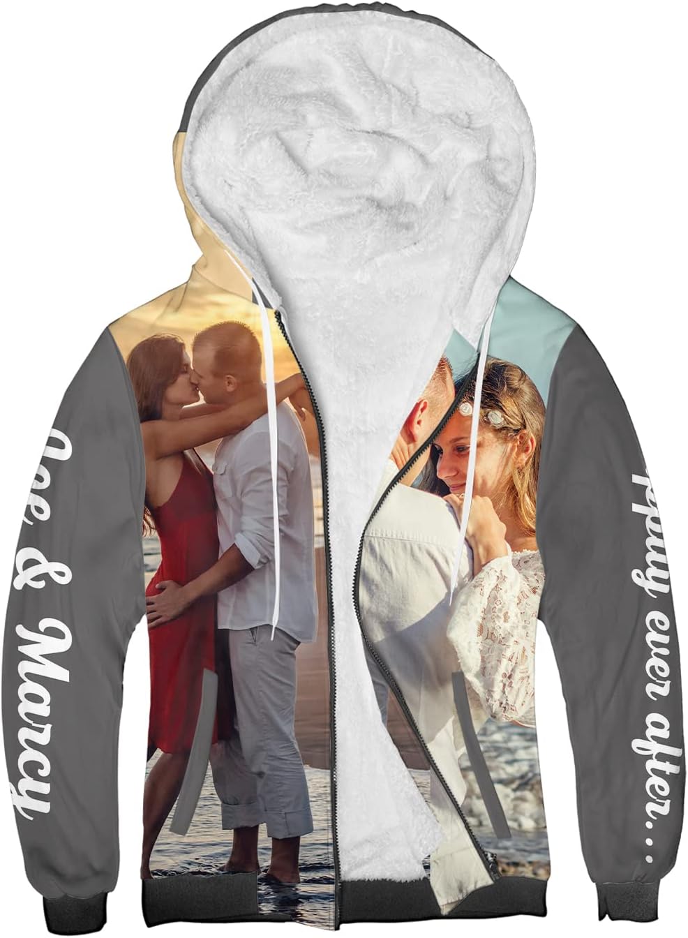 Custom Fleece Zipper Hoodie Adult Fashion Jacket Picture Photo Hoodie