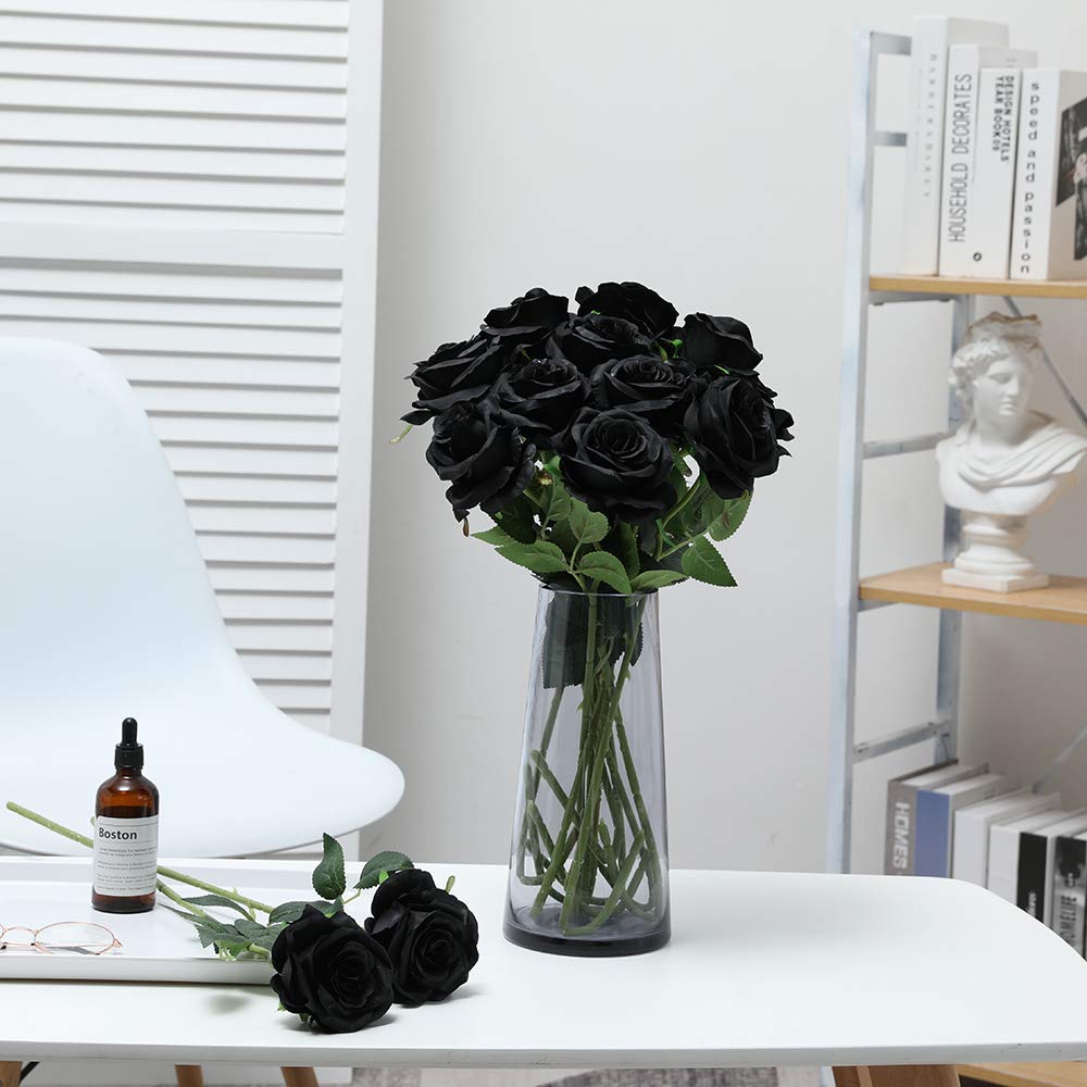 Bouquet di 25 rose artificiali in seta, realistiche, per centrotavola di matrimonio, decorazioni per feste in casa, blu scuro | Leroy Merlin