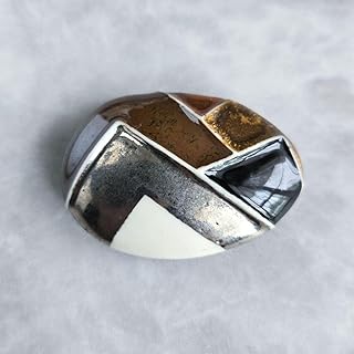 大ぶり 陶磁器 帯留 アールデコ J4 陶器 着物 帯留め 伝統品