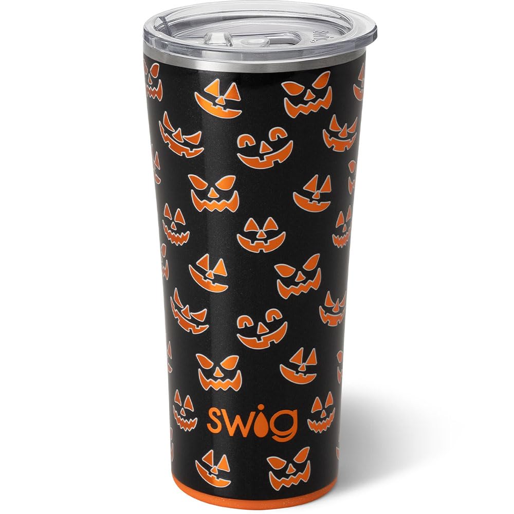 Swig Life 22oz Insulated Tumbler, Travel Coffee Tumbler with Lid, Cup Holder Friendly Travel Coffee Mug, Stainless Steel Thermos (Jeepers Creepers)