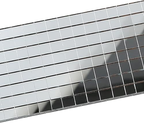 Miniatura 5 de PP OPOUNT 10856 azulejos de mosaico autoadhesivos, espejos cuadrados de vidrio, azulejos de mosaico para decoración de manualidades, decoración de