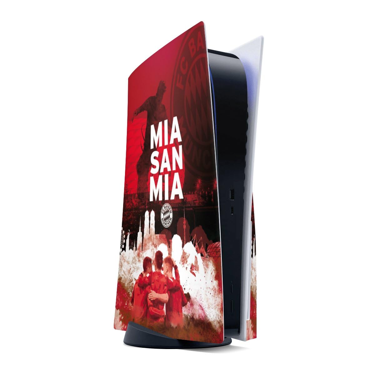DeinDesign Skin kompatibel mit Sony PlayStation 5 Disc Edition Folie Sticker FCB Mia San Mia FC Bayern München
