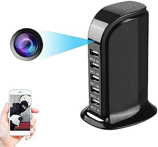 YILEFU Wifi USB Charger Hidden Camera, 5-Port USB Hub Covert Nanny Cam 1080P HD Hidden for Home Surveillance,with Motion Detection & Android APP Remote Contro