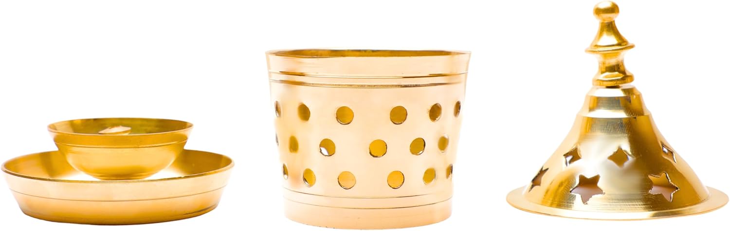 Aditri Creation Brass Star Shape akhand Oil Diya/Lamp Hindu Puja Religious Brass Oil Lamp Pooja Essential for Indian Traditional Pooja Items New Year Pooja Decoration (Size:-H;5.5 Inch,L;2.5 Inch)