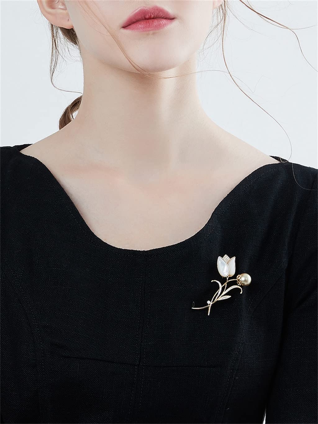 Blumenbrosche, Feminine, Elegante Mantelbrosche, zarte Pullovernadel-Accessoires (Color : A, Size