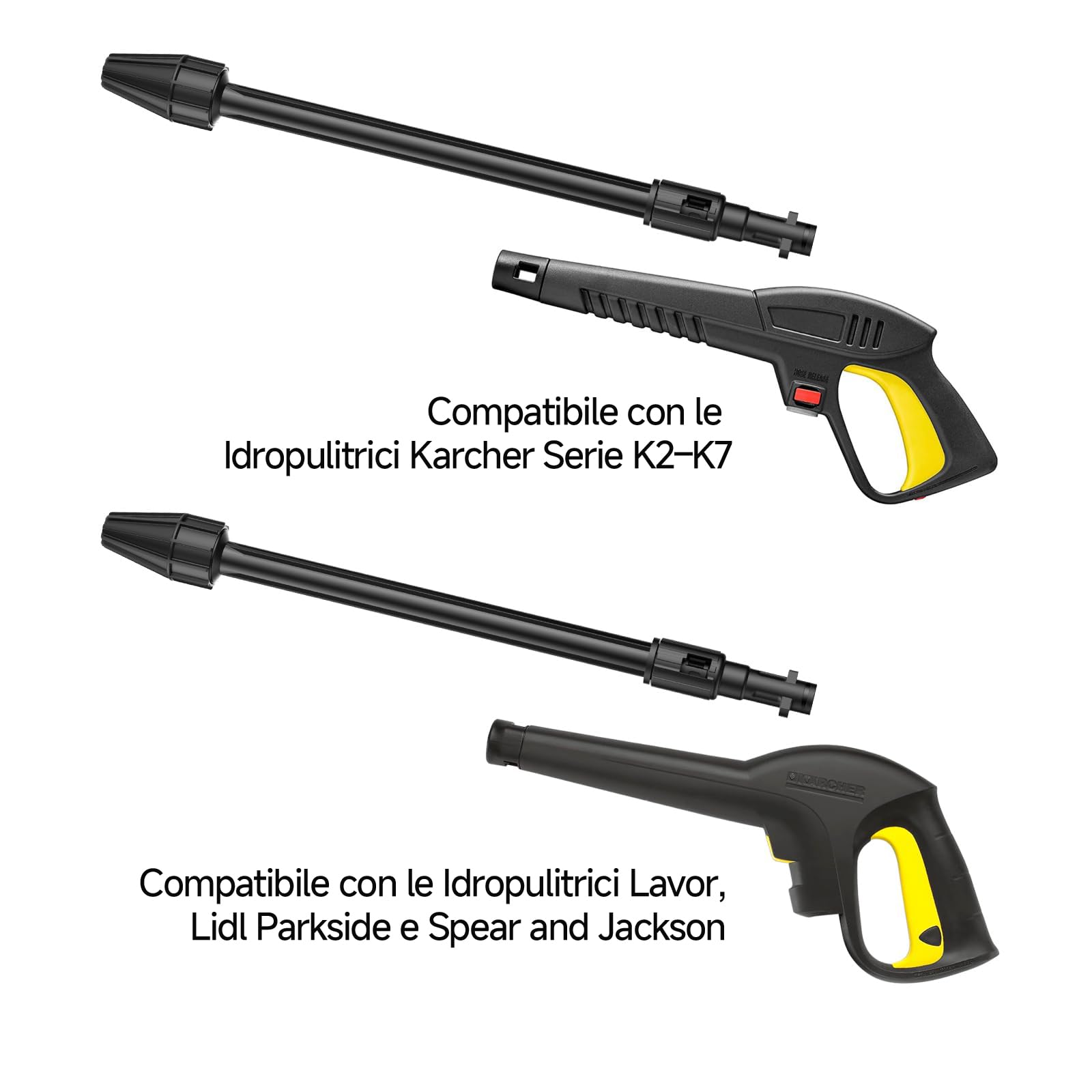 OHAYORI Lancia Dirt Blaster per Karcher, Lancia Spruzzo per Lavor/Parkside idropulitrice, 160 Bar Ugello di Prolunga Turbo per Karcher Serie K2 K3 K4 K5 K7 Accessori Idropulitrici