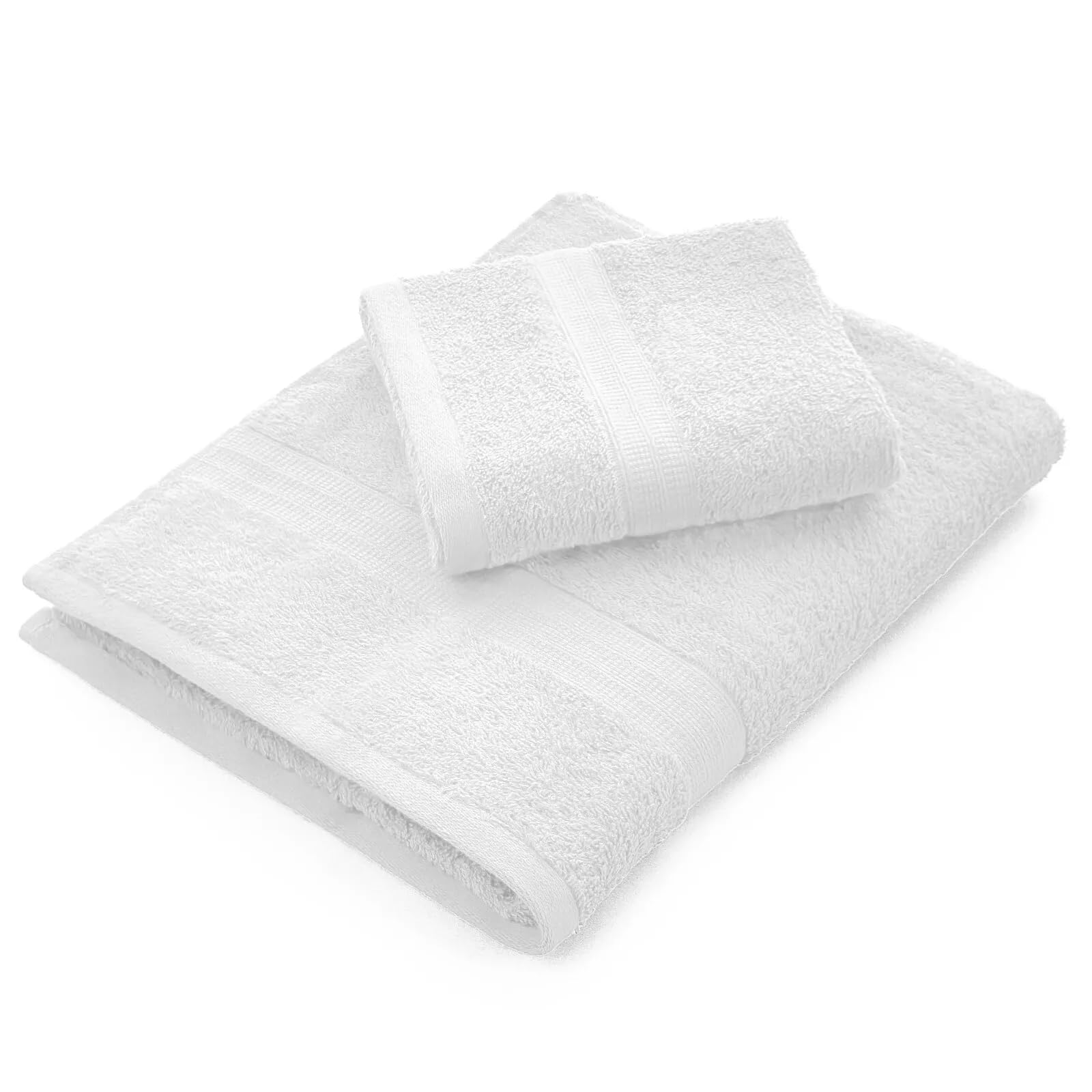 Bassetti Dream - Set Asciugamani Da Bagno Viso e Bidet Coppia Asciugamani da Bagno con Ospite 430 g/mq | 60x110 cm + 40x60 cm | (BIANCO)
