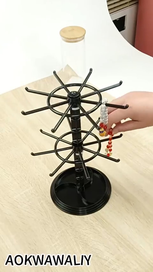 FWTXZTER Espositore Girevole per Articoli, Espositori con Ganci per Negozio, 7 Livelli Scaffale Calzini Negozi con Ruote da Terra per Metallo
