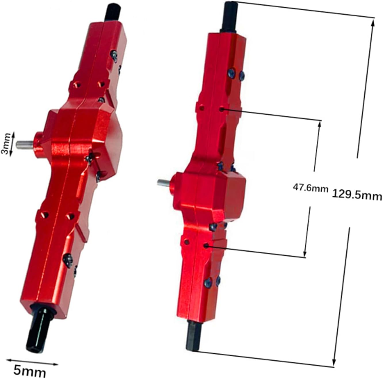 Menolana 1/16 RC Car Front and Rear Axle Set Replace Parts Accessories Sturdy Easy to Install Metal for WPL B16 B14 C14 Toy Vehicles, Red