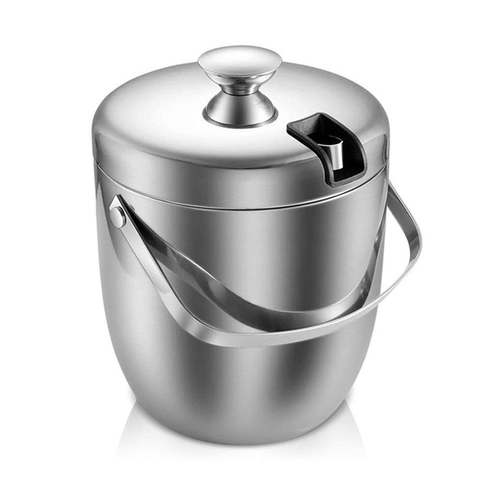 Eisbehälter aus Edelstahl Ice Bucket Isoliert doppeltmauerte Eiseimer mit Deckel für Cocktailpartys