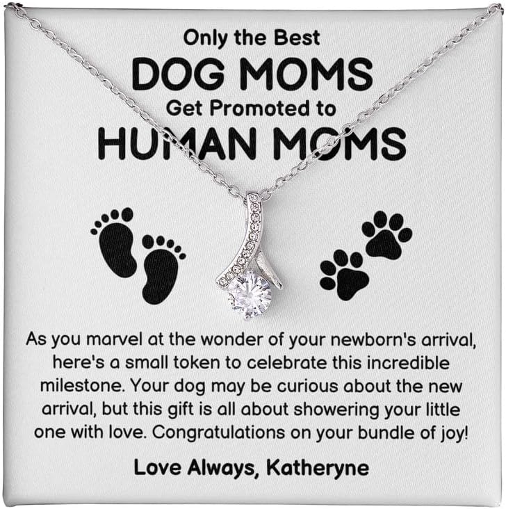 New Mom, Dog Mom Necklace Message Card Box Alluring Mahogany - At The Wonder Of Your - Jewelry For Dog Lovers Pet Owner Bichon Frise Beagle