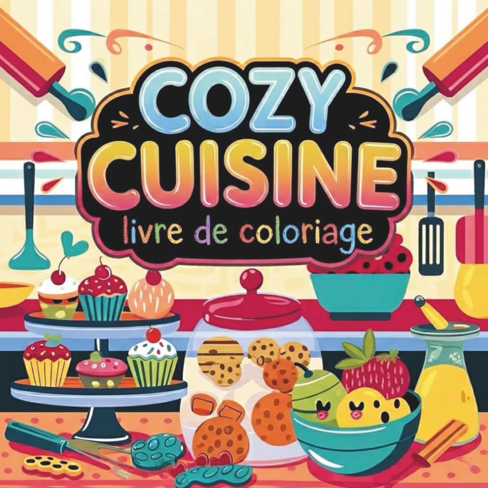 livre de coloriage cozy cuisine: 48 Illustrations Relaxantes en Grand Format Cuisines Cozy et Gourmandises, pour une Évasion Créative et Relaxante - Adultes, Adolescents et Tous Âges