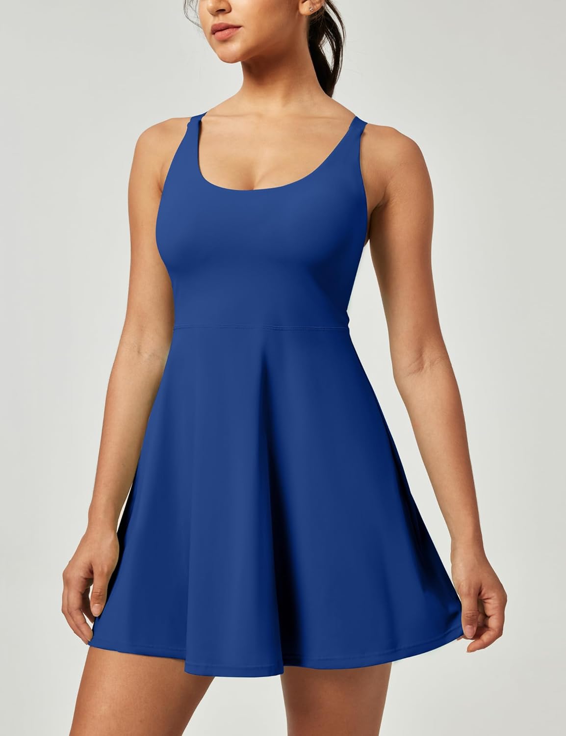 Heathyoga Tennis Dresses for Women Athletic Dress with Shorts Underneath Workout Dress with Pockets Summer Golf Outfits Blue - Image 2