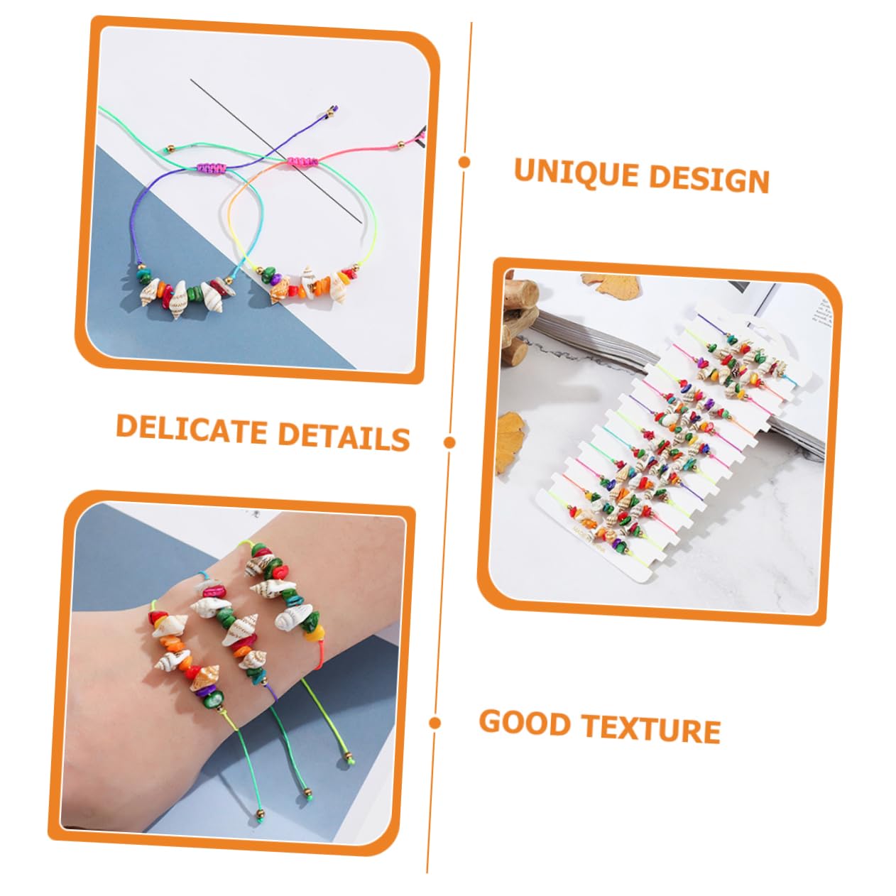VALICLUD 48piezas Tobilleras De Marinas Para Mujer Joyería De Playa Bohemia Pulseras Ajustables y Ancladas Para Verano