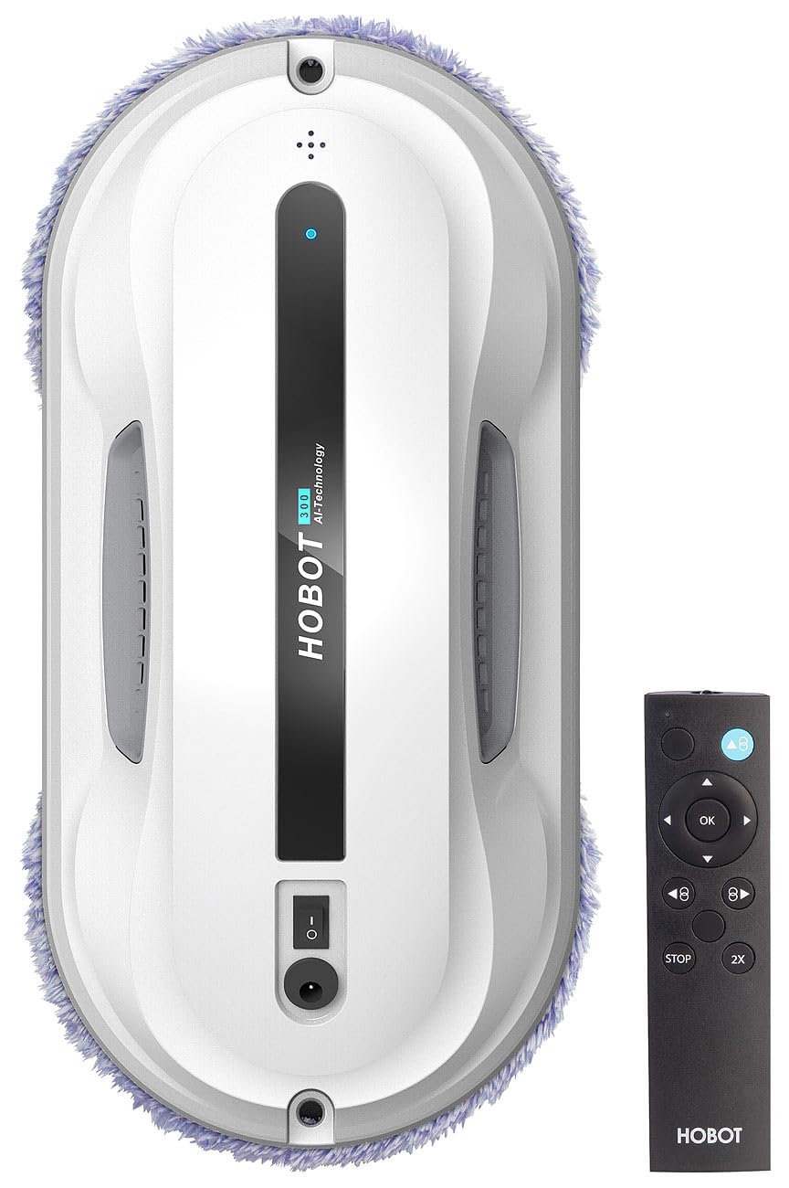Sichler Haushaltsgeräte Fenstersauger: HOBOT-300 Fensterputz-Roboter mit Dual Wischer und Fernbedienung (Fensterputzroboter kabellos, Fensterputzroboter mit Wassertank, WC)