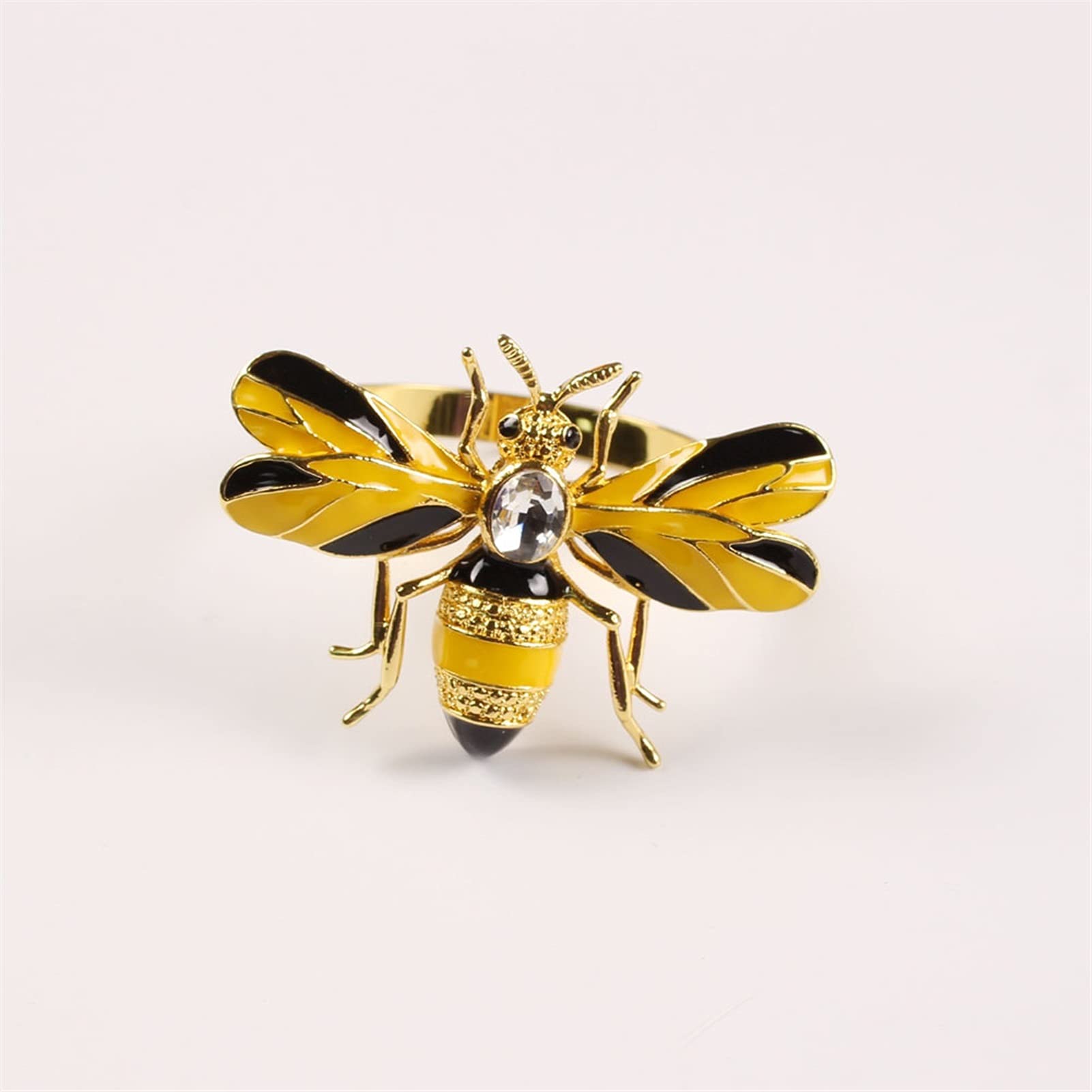 servilletero 10pcs abeja anillo de servilleta aleación verde insecto dragonfly gotea hebilla de diamante (Color : Yellow)