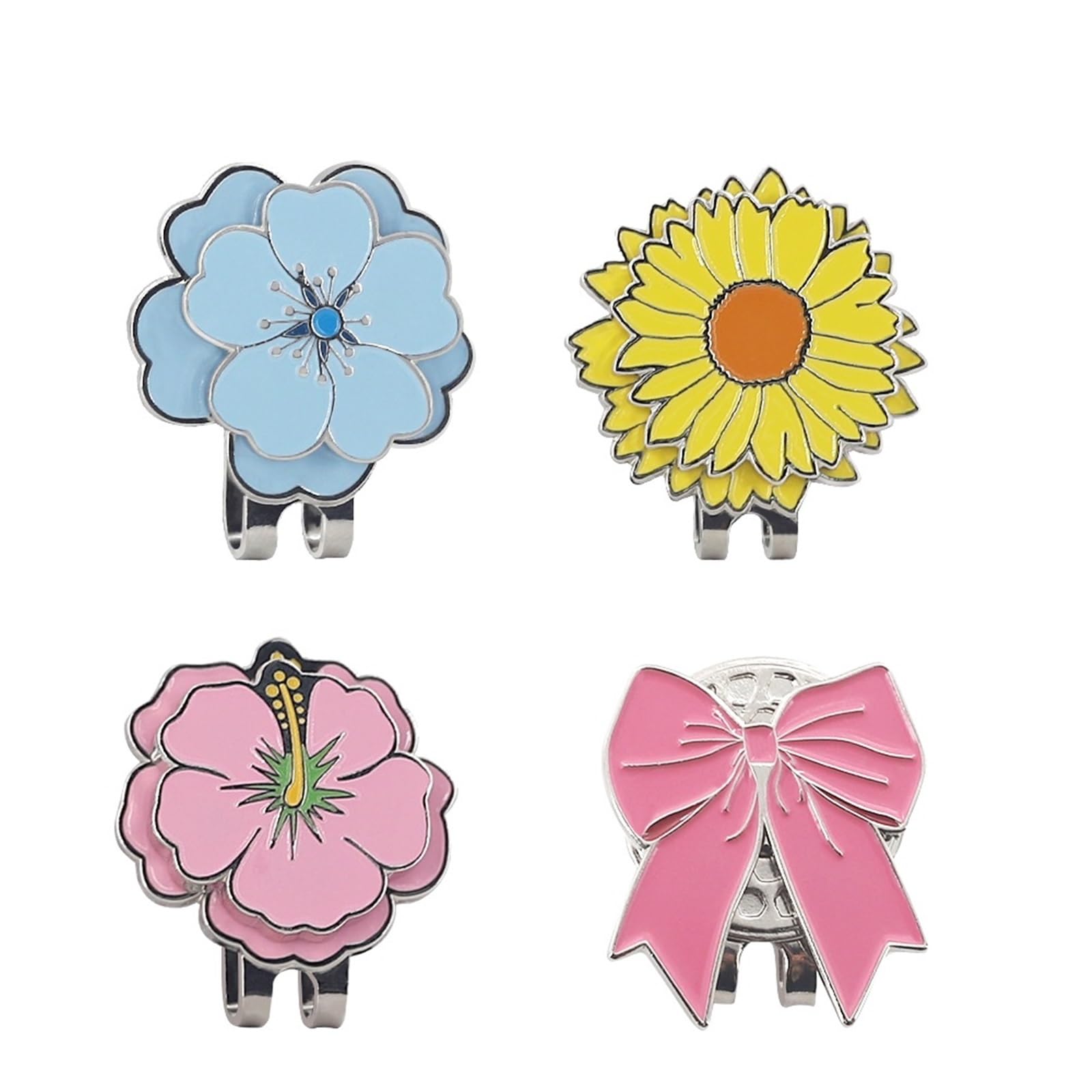 Golfballmarker Hutclip 5 stücke Golf Kappe Clips Mit Magnet Mark Blütenblatt Muster Ball Marker Position Abnehmbare Metall Drop Schiff Zubehör