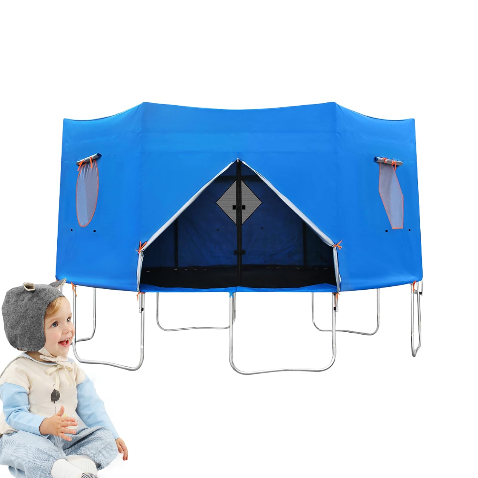da campeggio per trampolino, resistente alle intemperie, antivento e impermeabile, ideale per pioggia, inverno, estate, campeggio, parco giochi, giardino, protezione | Copertura Impermeabile Resistente al per Giardino Campeggio Giochi e Protezione Solare