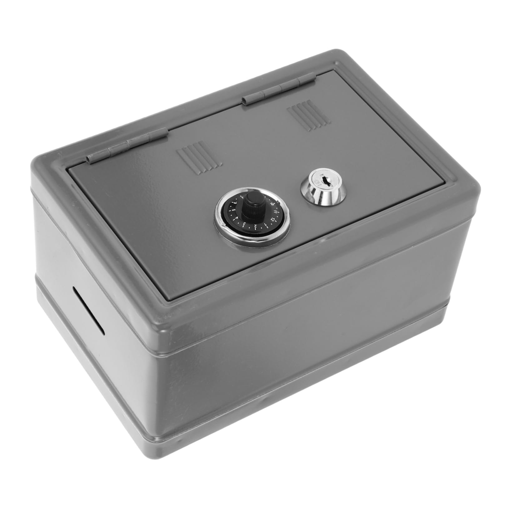 HOMSFOU Cassaforte Doppio Meccanismo di Chiusura e Sicurezza Avanzata in Ferro Argento Mini Cassaforte Portatile per Casa e Viaggio