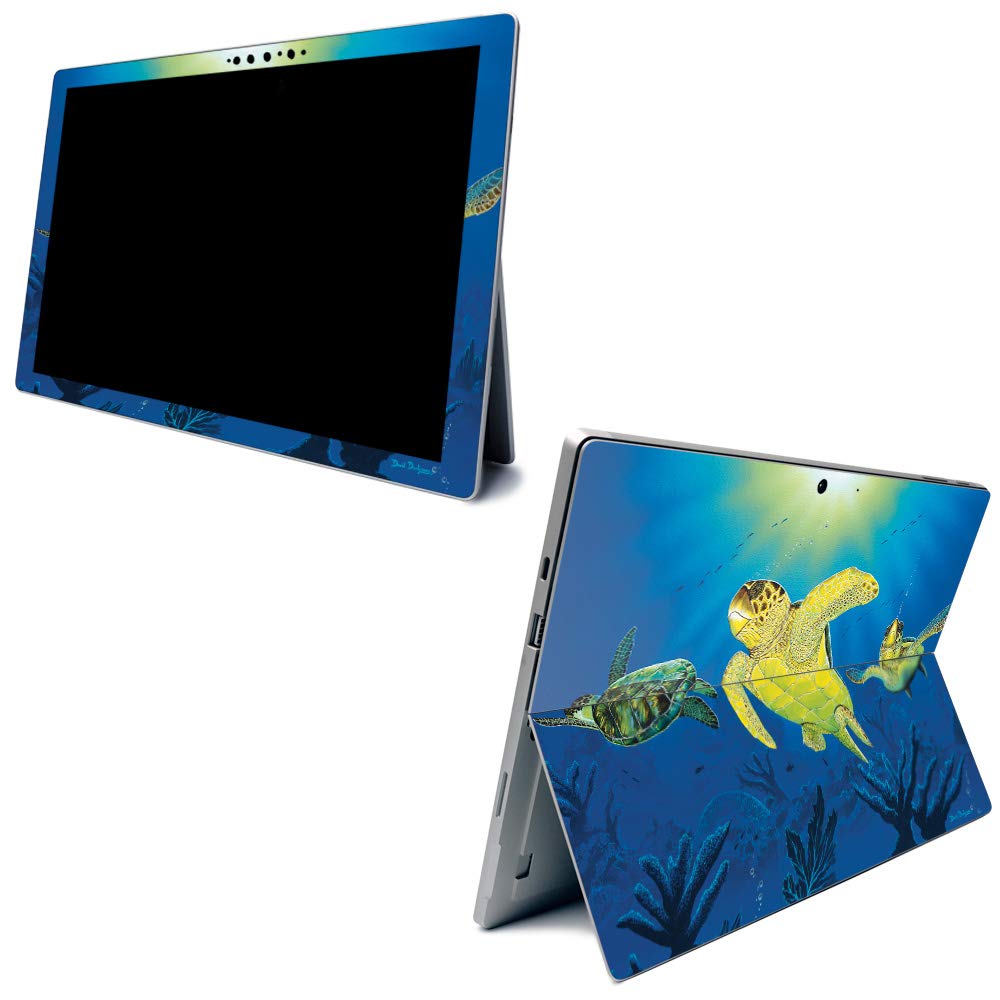 MightySkins Carbon Fiber Skin for Microsoft Surface Pro 7 - Turtle Dreams | Textured Carbon Fiber Finish | Easy to Apply, Remove, and Change Styles | Made in The USA