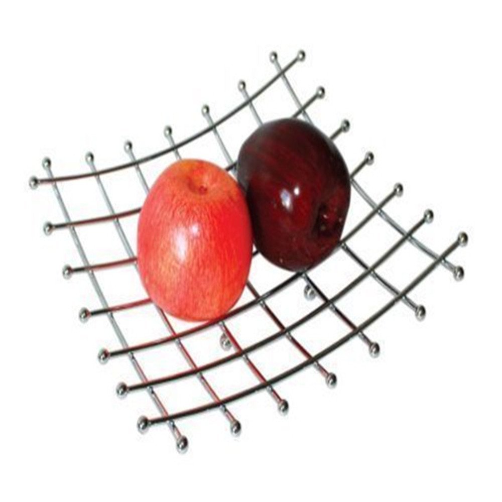 Fishing net Chrome Metal Design Lattice Shape Fruit Basket Bowl Vegetable Rack