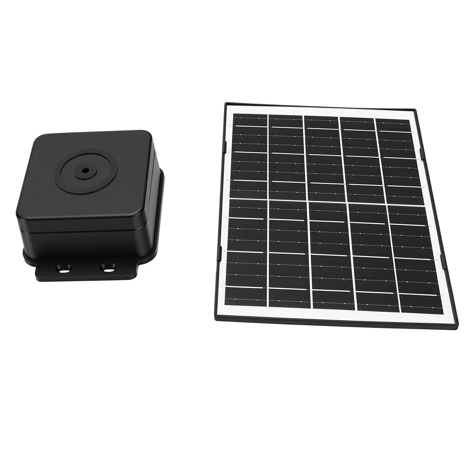 Fockety Pannello Solare per Telecamera di Sicurezza Esterna (BLACK) | Caricabatterie Solare da 4 W con Supporto Regolabile a 360° da 5 V Tipo C, per Luci da Campeggio Smart Lock