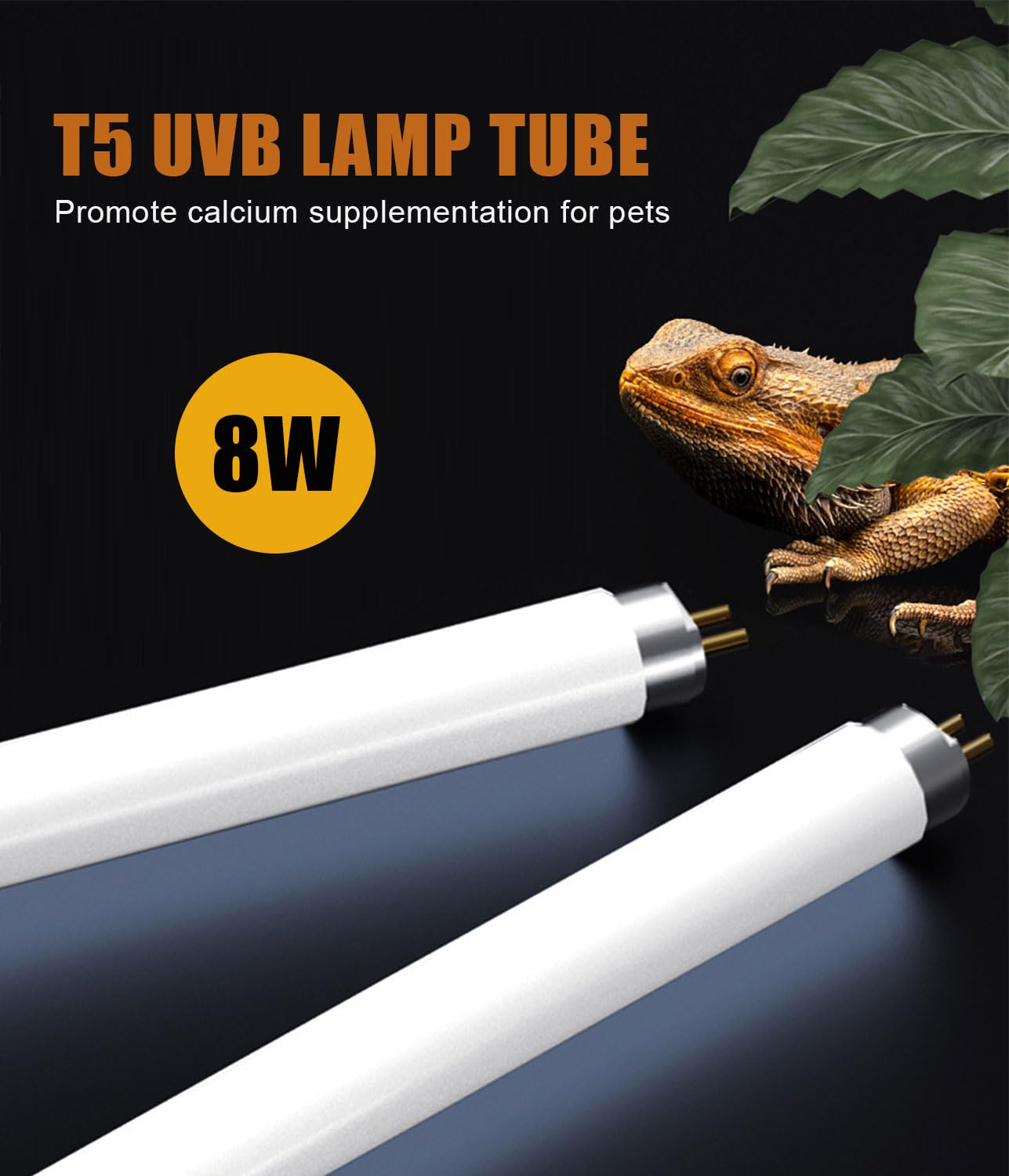 MouMouPurr 3 Pack, 10.0% UVB T5 Tube 8 Watt Lamp, Provides Full Spectrum + UVB Lighting, T5 8W Fluorescent Tube Lamps - Image 2