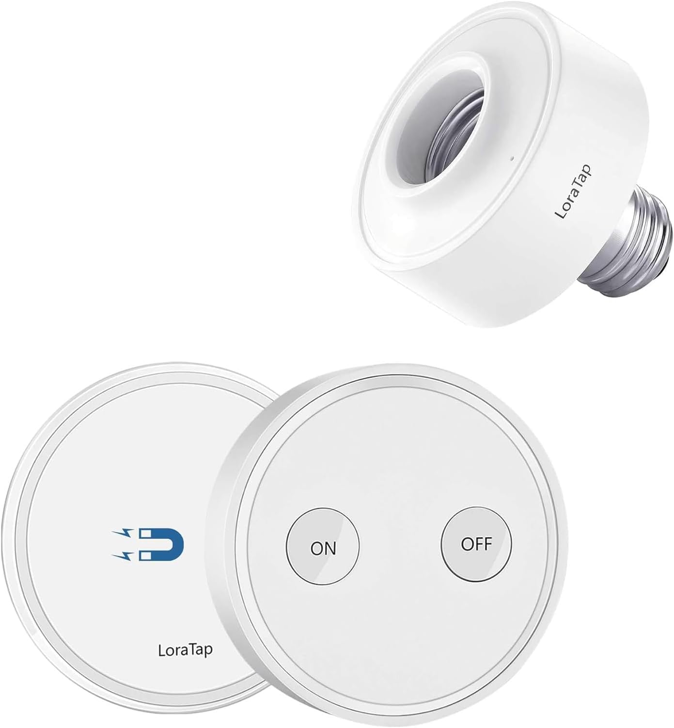 LoraTap Wireless Remote Control E26 Light Socket with Remote, 915MHz 656ft Ra...