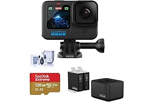 HERO12 Black: Action Camera with Dual Batteries and Micro SD for Extended Recording