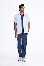 KNYA - Men's Short sleeves short lab coat | 3 Pocket | 100% Polyester | Perfect Fit | Anti Wrinkle | Lightweight | Durable (Size L)