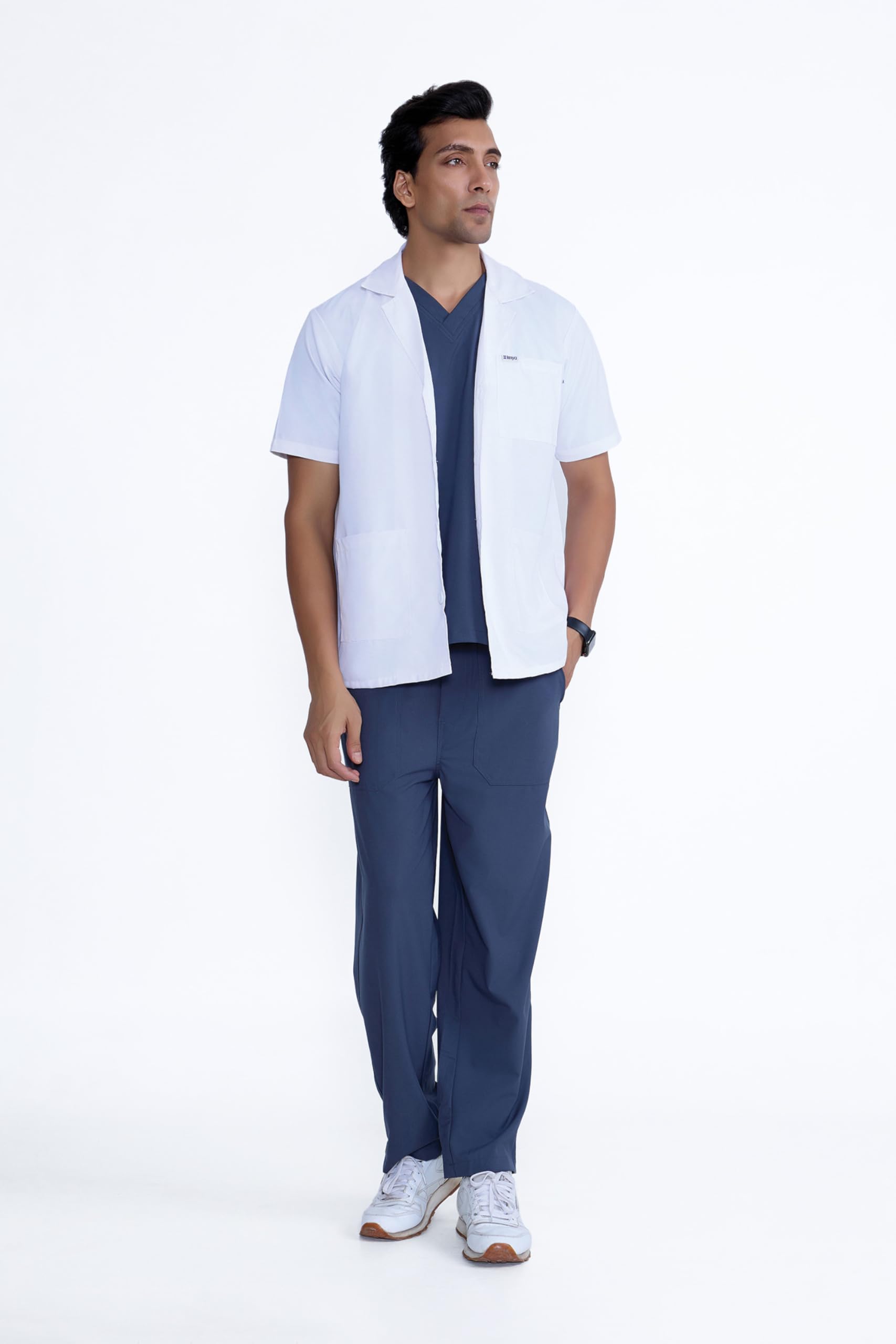 KNYA - Short sleeves short lab coat | Unisex | 3 Pocket | 100