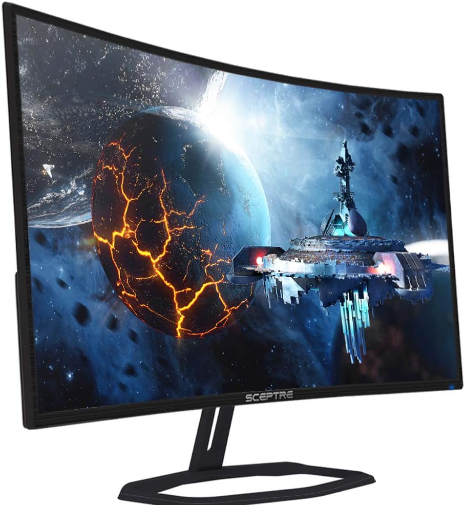Crаzу Clеаrаnсе Sceptre Curved 32 Gaming Monitor Up to 240Hz 1ms AMD FreeSync Premium Build-in Speakers, HDMI Displayport Gunmetal 2021 (C325B-FWD240)