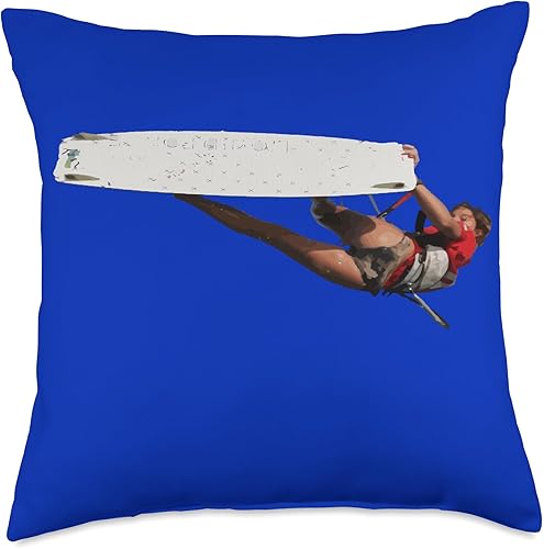 Miniatura 4 de Kitesurf Gifts and Surf Lover Tees by taiche Kitesurfer Freestyle Action - Almohada con ilustración a color, 16 x 16 pulgadas, multicolor