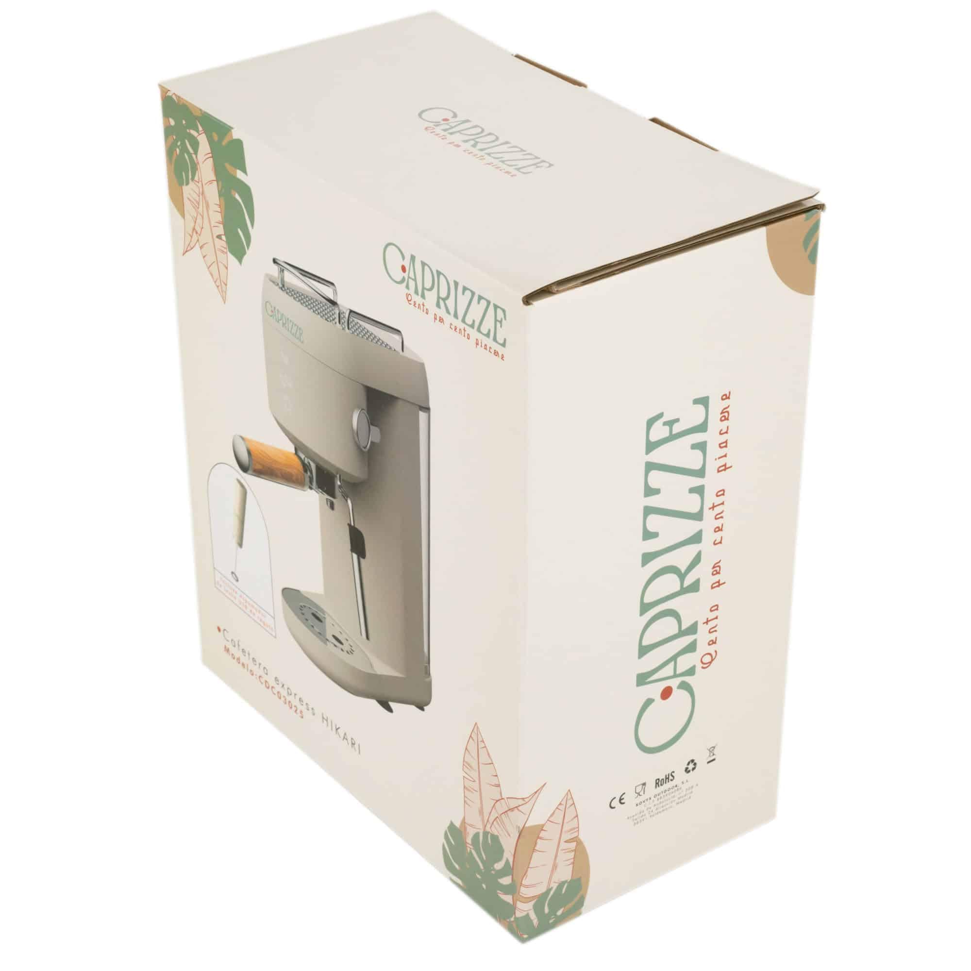 Cafetera Express Semiautomática Caprizze Hikari 1400 W 20 Bares con Vaporizador y Espumador USB incluido Color Blanco Mate