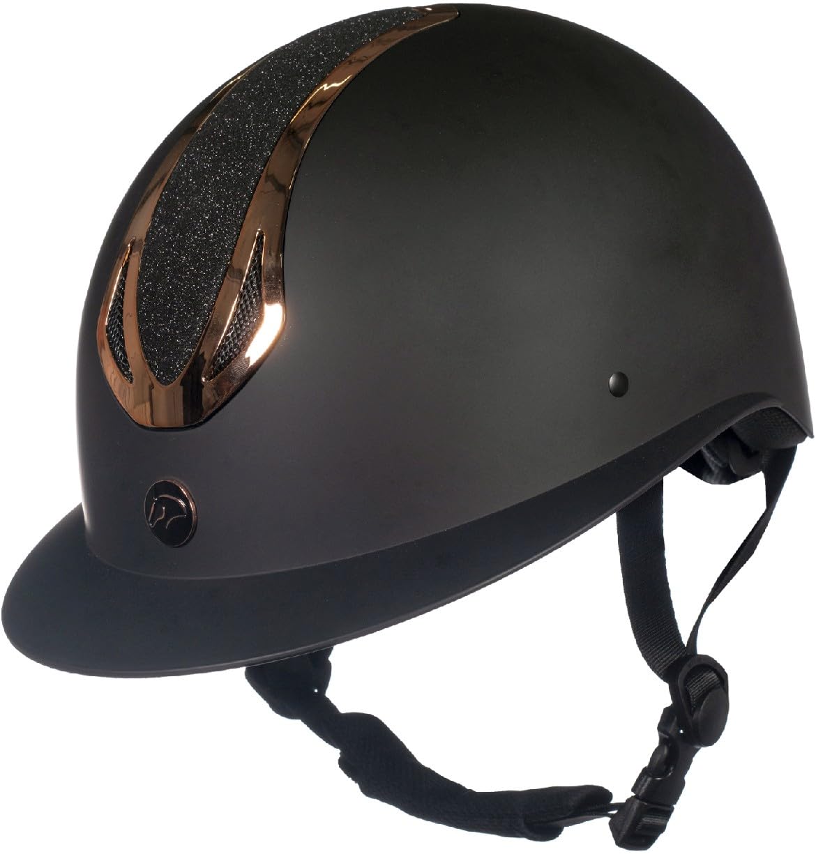 HKM Unisex Illusion Kask jeździecki Czarny/Różowy Złoty S (52-54 cm)
