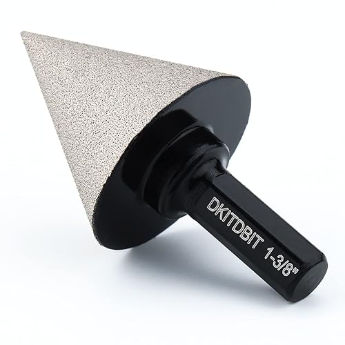 Miniatura 9 de Broca biselada de diamante, broca avellanadora para agrandamiento de agujeros de 0-2 pulgadas (1.969in) en porcelana, azulejos de cerámica con rosca