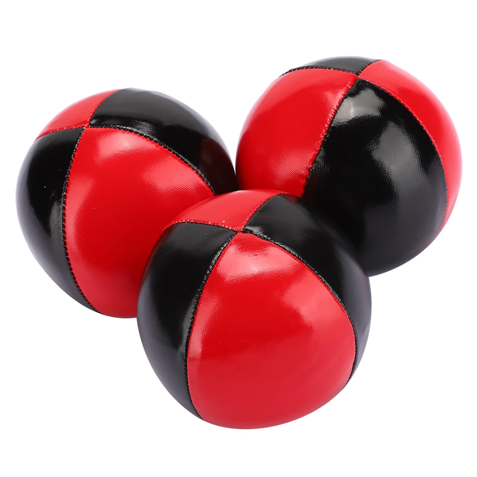 Aramox Red Black 6.3cm 3PCS PU Leather Juggling Ball Lightweight Portable for Professional Performance