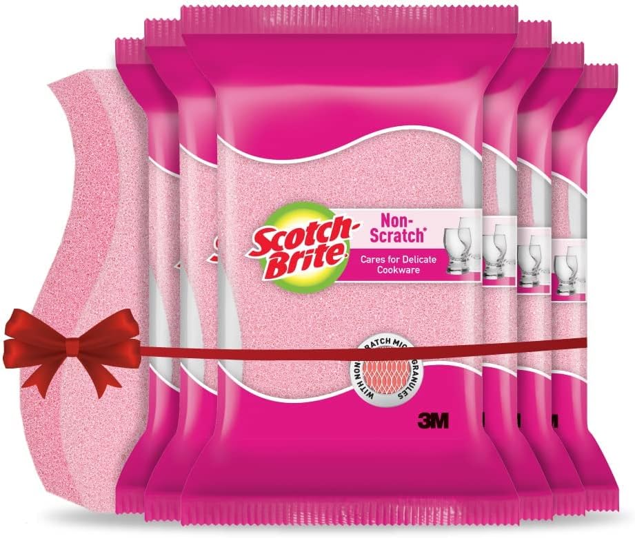 Plastic Utensil Non Scratch Scrub Sponge-Pack of 10