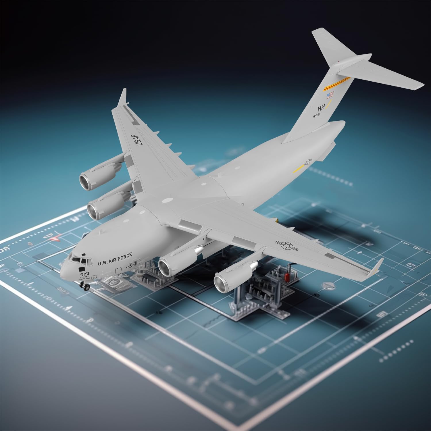Sky Trek 1/200 Fighter Jet Model Air Force C-17 diecast Military Airplanes Aircraft kit for Collection and Gift