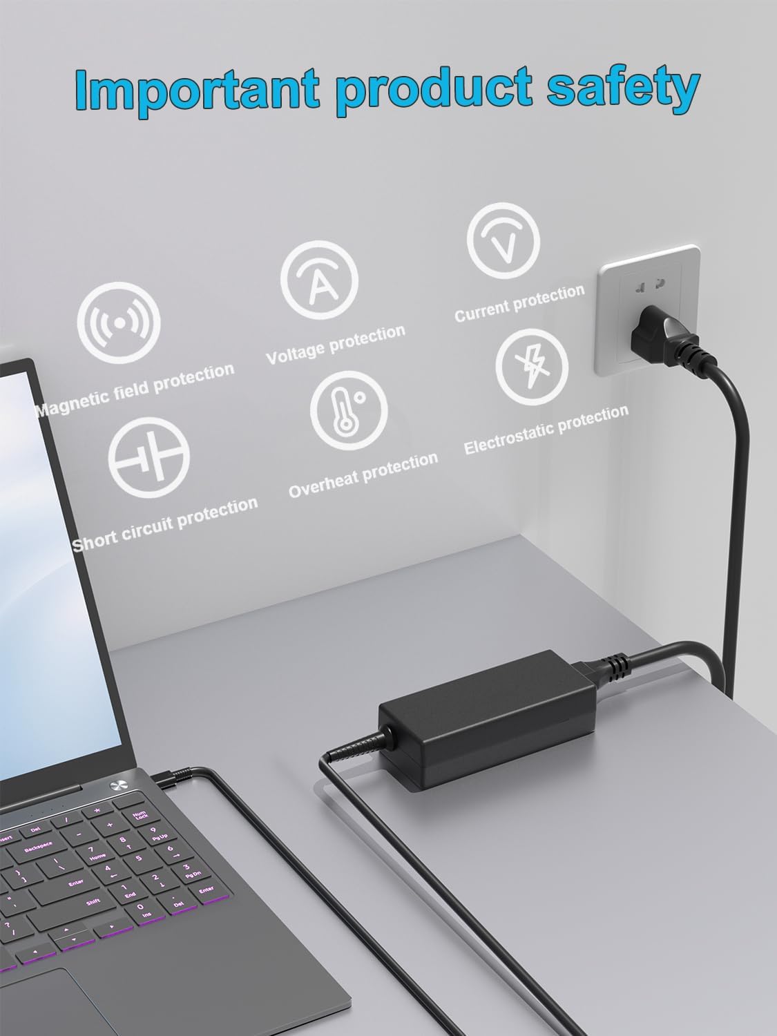 65W USB Type C Charger Fit for Lenovo IdeaPad Slim 3 5 7 9 IdeaPad 3 5 Pro 2-in-1 Chrome, IdeaPad Duet/Flex 5G 3 5 7 Chromebook S540 720S 730S S940 Series Laptop Replacement AC Power Adapter - Image 6