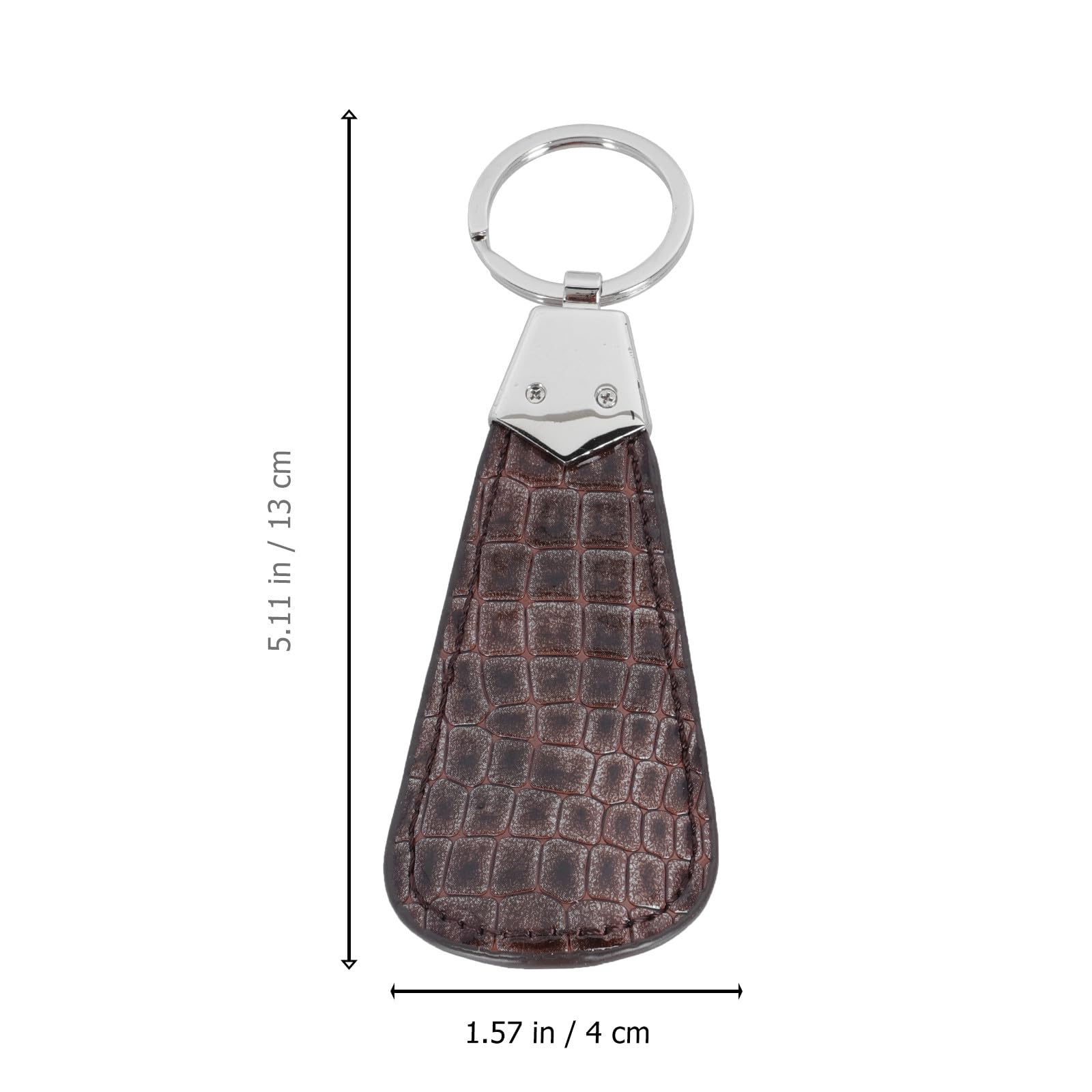 HOMSFOU Calzador Portátil de Pu con Llavero, Tamaño Mini, 2 Unidades en Negro y Marrón con Textura, Accesorio Práctico para Viaje y Cuidado del Calzado