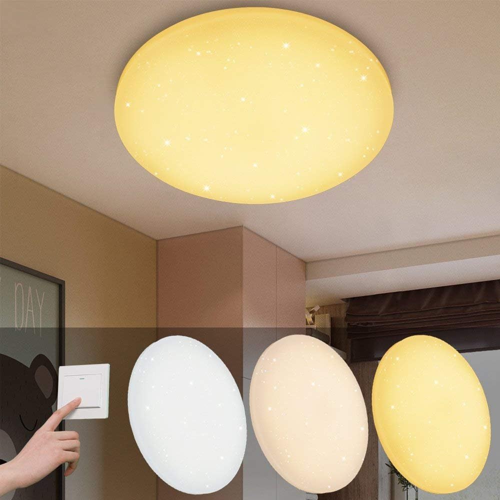 VINGO® 16 W LED Ceiling Light Round Ceiling Light Star Light Effect Beautiful Living Room Living Room Colour Change Lamp
